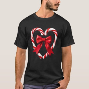 Süßigkeitenherz mit Pom-Poms und roter Schleife Sp T-Shirt