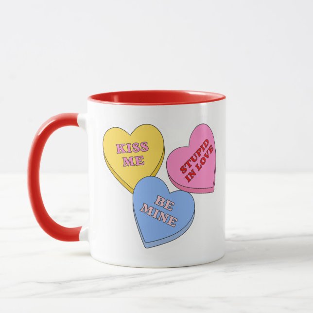 Süßigkeitenherzen Valentinstag  Tasse (Links)