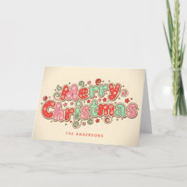 Süßigkeitenladen Retro Schrift Frohe Weihnachten