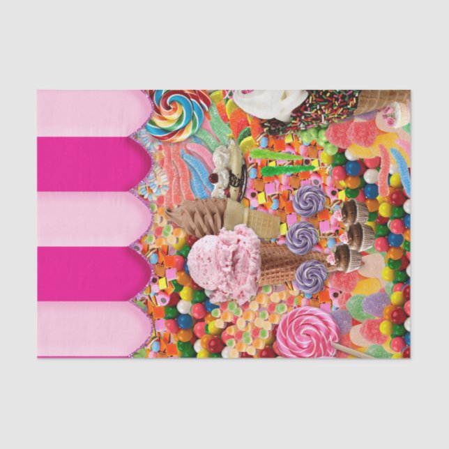 Süßigkeits-16. Geburtstag-Eiscreme Seidenpapier (Vorderseite)