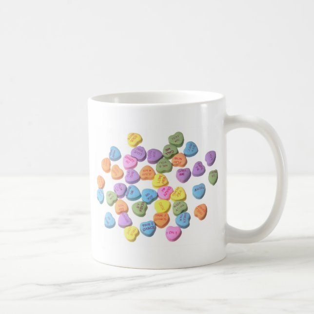 Süßigkeits-Mitteilungs-Herzen Tasse (Rechts)