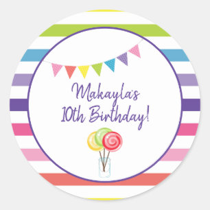 Süßigkeits-Party-süßer Runder Aufkleber