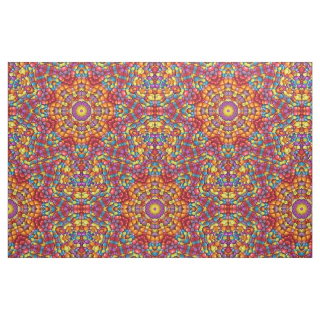 Süßigkeits-rotes gelb-orangees Vintages Stoff (Fat Quarter (45,7 x 55,9 cm))