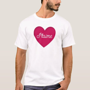 Süßigkeits-rotes Herz J'taime weißer T - Shirt 