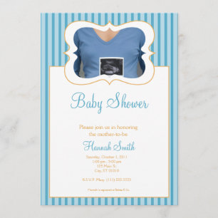 Süßigkeits-Streifen - Foto-Baby-Dusche BO Einladung