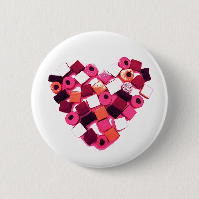Süßigkeitsherz-Buttonknopf Button (Vorderseite)