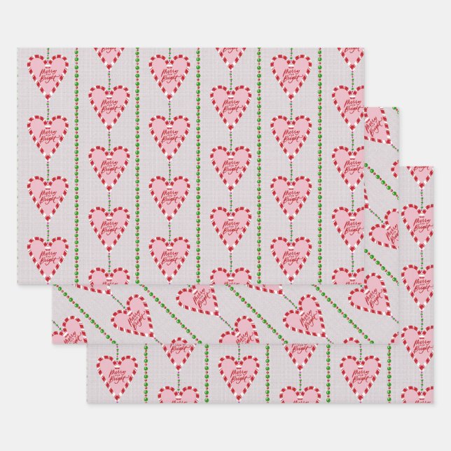 Süßkarpfen Merry and Bright 3 Packung Geschenkpack Geschenkpapier Set (Set)