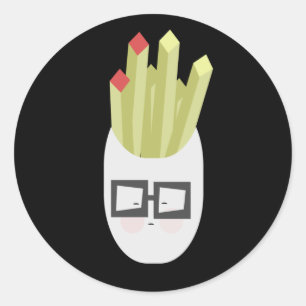 Süßkartoffel-Pommes frites Cartoon  Runder Aufkleber