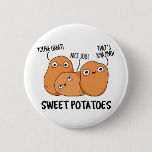 Süßkartoffeln Funny Food Puff Button