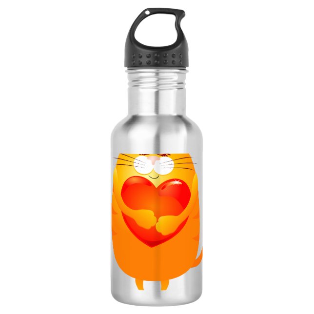Süßkatze in Liebe, Flasche Edelstahlflasche (Vorderseite)