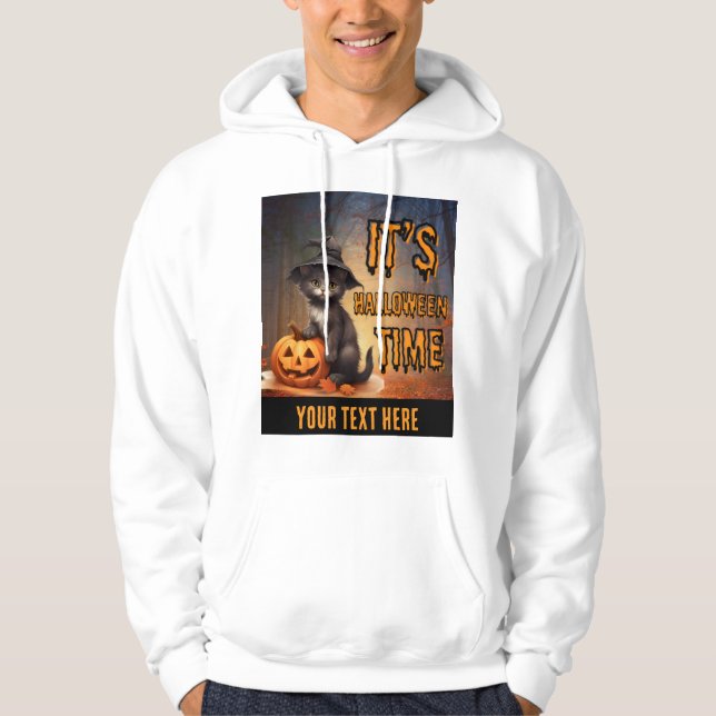 Süßkatze mit Kürbis in halloween essbar Hoodie (Vorderseite)