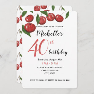 Süßkirschen Wasserfarben Handlackiert Einladung