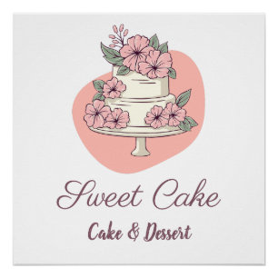 Süßkuchen Bäckerei Kuchen & Dessert Logo Poster