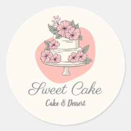 Süßkuchen Bäckerei Kuchen & Dessert Logo Runder Aufkleber