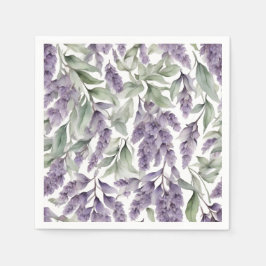 Süßlila und Salbei Wasserfarbe Serviette
