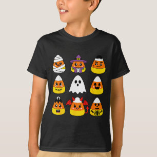 Süßmais niedliche Charaktere Halloween Mumie Geist T-Shirt