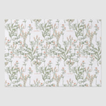 Süßpachelfloralen und Grüntöne Gewebepapier