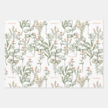 Süßpeachy Blumenwrapping Paper Blatt Set 3