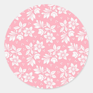 Süßrosa Blume Runder Aufkleber
