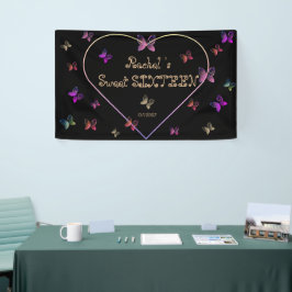 Süßrosa Herzklopfen Süß 16 Geburtstag Banner