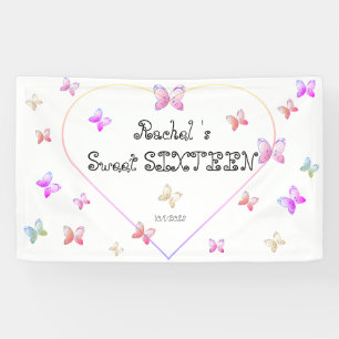 Süßrosa Herzklopfen Süß 16 Geburtstag Banner