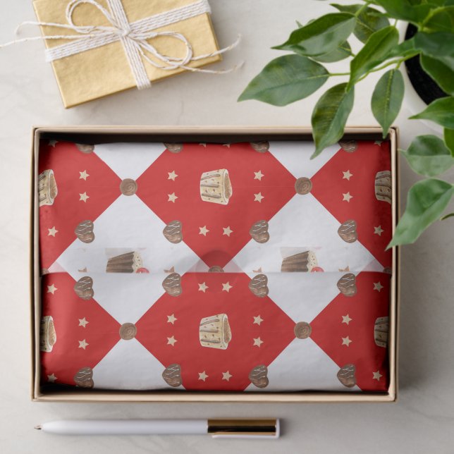 Süßschokolade Leckereien Moderne Weihnachtswasserf Seidenpapier (Geschenk)