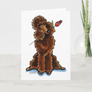 Süßschokolade Poodle Valentine Feiertagskarte
