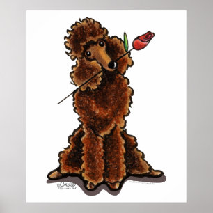 Süßschokolade Poodle Valentine Poster