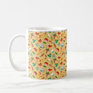 Süßspeisen, Glocken und Weihnachtsmannmütze Kaffeetasse