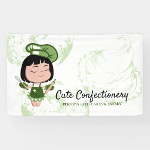 Süßwaren Baker Green Girl Cartoon Banner
