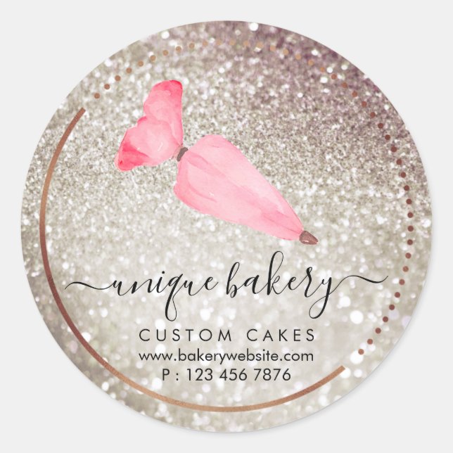 Süßwaren Creme Squeezer Glitzern Runder Aufkleber (Vorderseite)