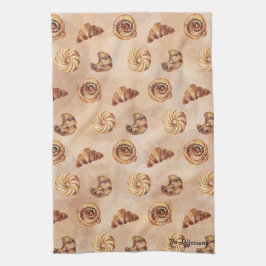 Süßwaren für Wasserfarben Patisserie Food Brunch Geschirrtuch