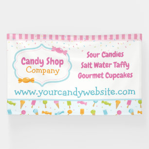 Süßwarenladen und Eiscreme Confetti Banner
