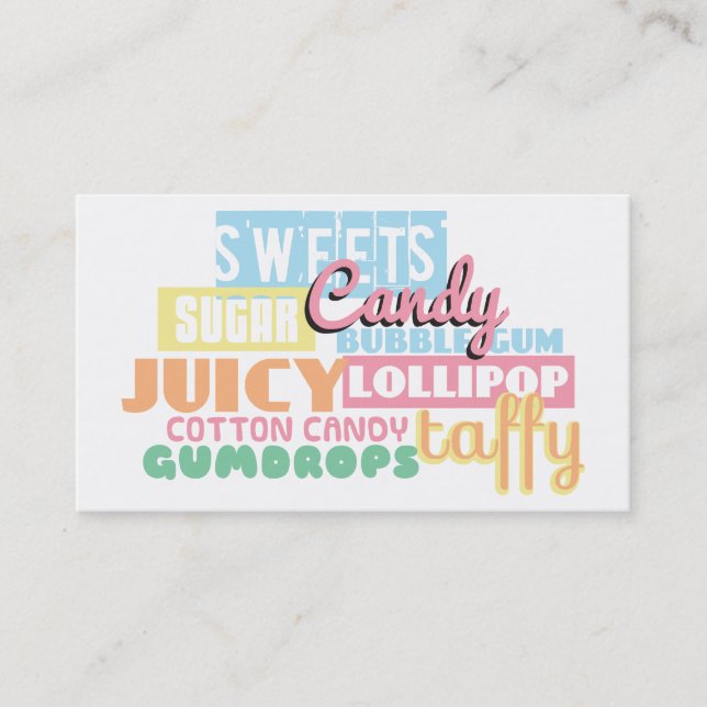 Süßwarenladen-Visitenkarte Visitenkarte (Vorderseite)