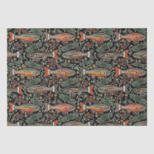 Süßwasserfisch, Stilvolles Design, Forelle, Fische Seidenpapier