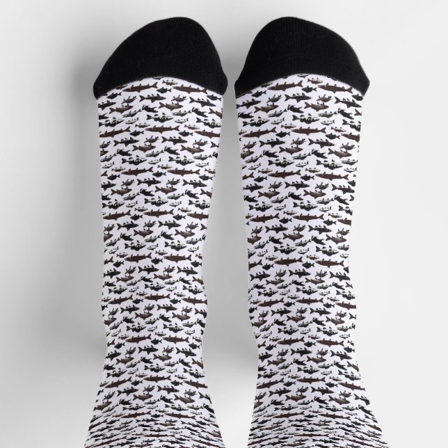 Süßwasserfischmuster Socken (Oben)