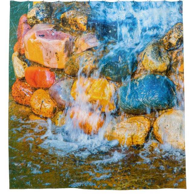 Süßwasserströme und -sprüche duschvorhang (Vorderseite)