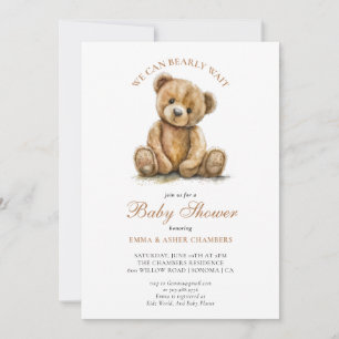 SüßWir können es kaum erwarten Teddybär Baby Showe Einladung