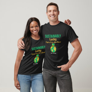 Sustainabel Glückliches Erde Öko-Freundliches Grün T-Shirt