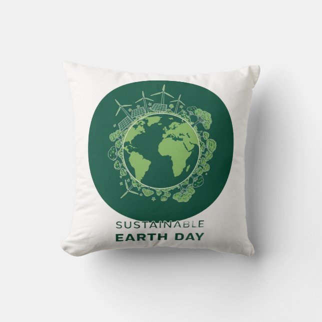 Sustainable Earth Day Kissen (Vorderseite)