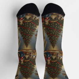 Sustainable Nativity Santa Christmas Socks Socken