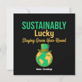 Sustainably Lucky Earth Umweltfreundliches grünes  Einladung