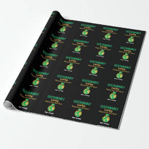 Sustainably Lucky Earth Umweltfreundliches grünes Geschenkpapier