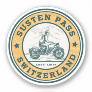 Susten Pass - Motorradtour in den Schweizer Alpen Aufkleber