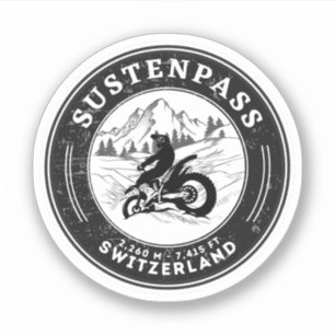 Susten Pass Schweizer Alpen Motorradtour Aufkleber
