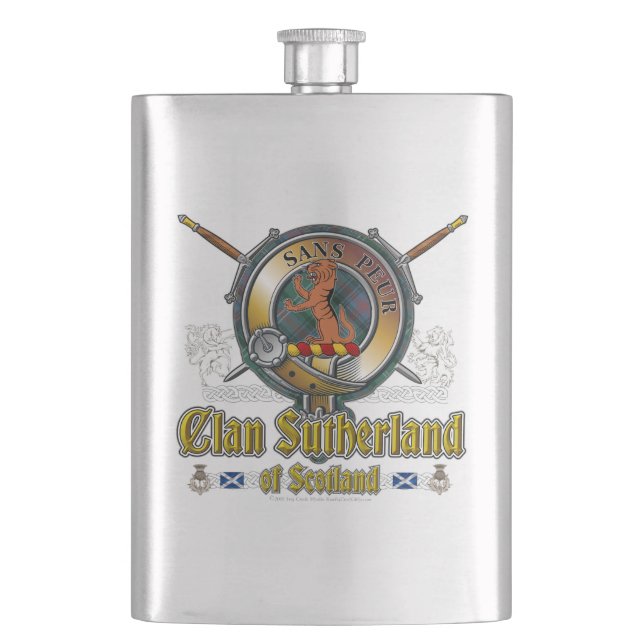 Sutherland Clan Abzeichen Flachmann (Vorderseite)