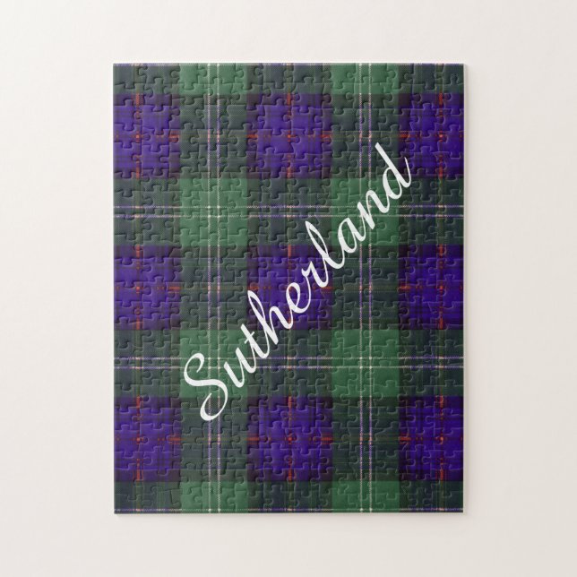 Sutherland-Clan karierter schottischer Tartan Puzzle (Vertikal)
