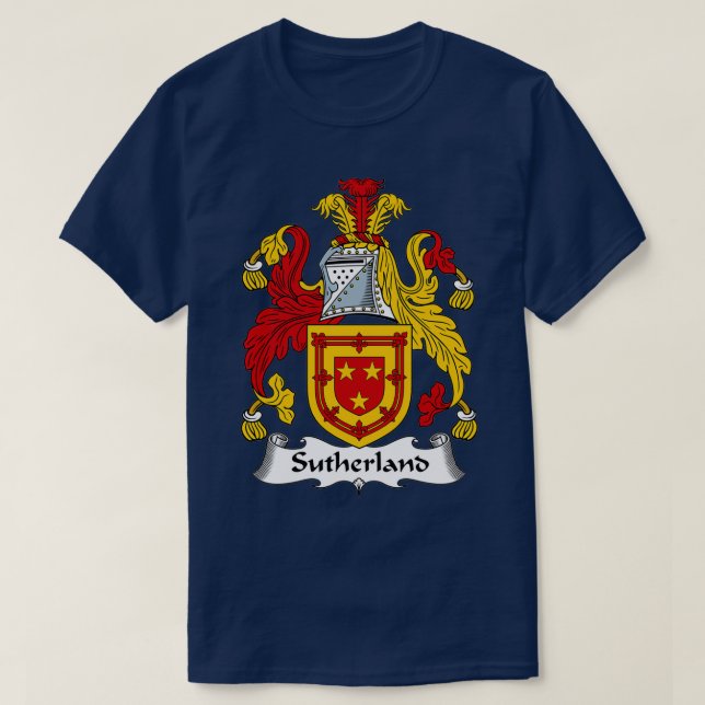 Sutherland Coat of Arms Sutherland Familienwappen T-Shirt (Design vorne)