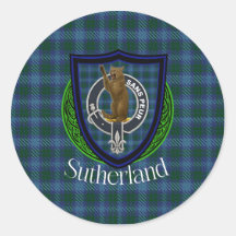 Sutherland-Schottischer-Clan-Tartan & -Wappen