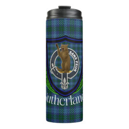 Sutherland Scottish Clan Tartan & Crest Thermosbecher